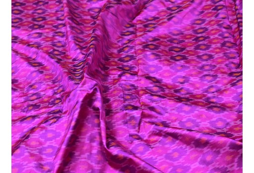 Fuchsia pure silk ikat fabric by yard wedding bridesmaid prom dresses indian handwoven silk crafting sewing cushion covers vest coat tie