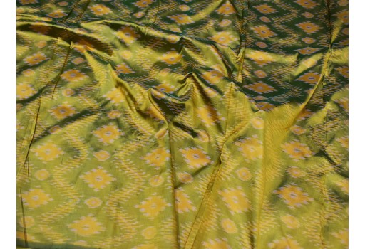 1.5 Meter Indian olive green pure silk ikat fabric wedding bridesmaid dresses handwoven crafting sewing fabric cushion pillow drapery curtain