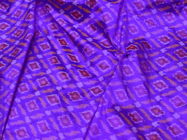 1.5 Meter Indian royal blue pure silk ikat fabric wedding bridesmaid dresses handwoven crafting sewing fabric cushion pillow drapery curtain