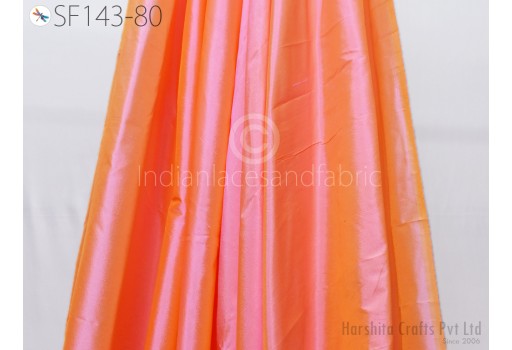 80 Gsm Iridescent light pink yellow Indian pure silk fabric by the yard soft silk curtains home decor drapery scarf costume apparel wedding dresses bridal saree plain silk fabric