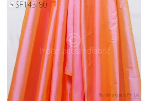 80 Gsm Iridescent light pink yellow Indian pure silk fabric by the yard soft silk curtains home decor drapery scarf costume apparel wedding dresses bridal saree plain silk fabric
