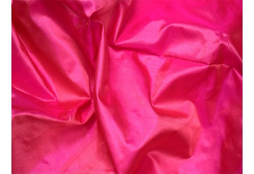 60 Gsm Iridescent Magenta Peach Indian Pure Silk Fabric By The Yard Mulberry Silk Home Decor Curtain Scarf Costume Apparel Wedding Dresses Clutches Purses making Fabric