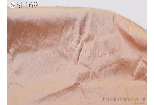 Indian Champagne Pure Dupioni Fabric Raw Silk by the Yard Wedding Dresses Pillow Cover Drapery Curtains Cushions Costume Sewing Waist Coat