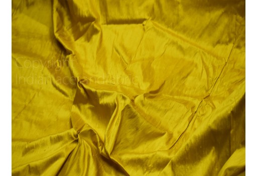 Yellow pure dupioni fabric raw silk by the yard indian boutique material wedding dresses pillow covers drapery curtain cushions costume sewing waist coat dupioni for lehengas