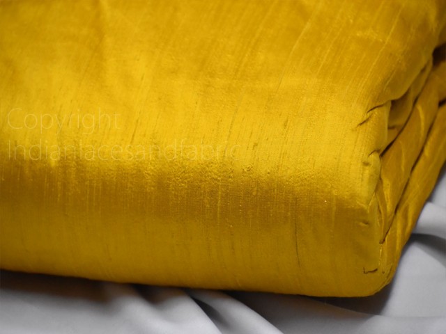 Yellow pure dupioni fabric raw silk by the yard indian boutique material wedding dresses pillow covers drapery curtain cushions costume sewing waist coat dupioni for lehengas