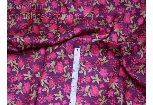 Wine Indian Soft Pure Printed Silk Fabric by the yard Wedding Dresses Bridesmaid Party Costume Curtains Crafting Sewing Saree Dupatta Scarf Home Decor Furnishing Table Runner