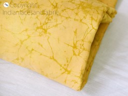 Indian pale yellow soft batik print pure silk fabric by the yard wedding dress bridesmaids costumes party dresses pillows covers drapery saree suits hair crafting sewing fabric