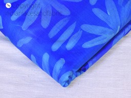 Indian royal blue saree soft pure hand printed silk fabric by the yard wedding dress bridesmaid party costume crafting sewing dupatta scarf dupatta clothing accessories fabric