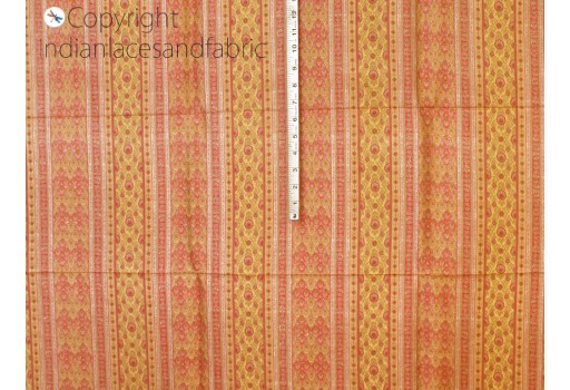 Indian yellow printed sari soft pure silk fabric by the yard wedding dress bridesmaid party costumes saree diy crafting drapery sewing scarf dupatta wall décor fabric