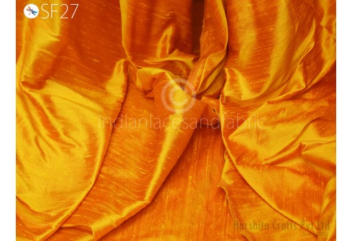 Iridescent yellow red dupioni silk fabric yardage indian plain silk wedding bridesmaid dresses crafting sewing cushion curtain pillow drapery