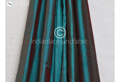 Iridescent Indian Pure Dupioni Silk Fabric by the Yard Raw Silk Hair Crafting Sewing Wedding Dress Skirts Lehenga Vest Coats Silk Pillow Cover Curtain Home Décor Fabric