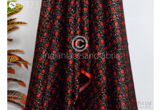 Saree Soft Pure Printed Silk Red Fabric by the yard Wedding Dress Bridesmaid Costume Hair Crafting Sewing Dupatta Scarf Boutique Material