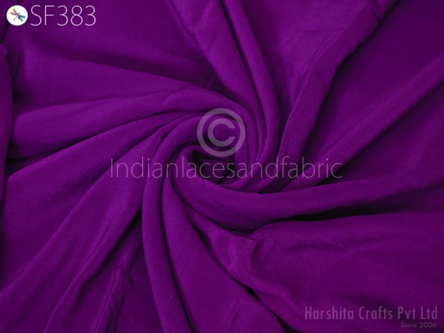 Dupatta Saree Material Purple Pure Silk Georgette Fabric by The Yard Fabric Costumes Apparel Wedding Dresses Bridesmaid Blouse DIY Crafting Sewing