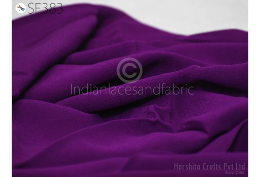 Dupatta Saree Material Purple Pure Silk Georgette Fabric by The Yard Fabric Costumes Apparel Wedding Dresses Bridesmaid Blouse DIY Crafting Sewing