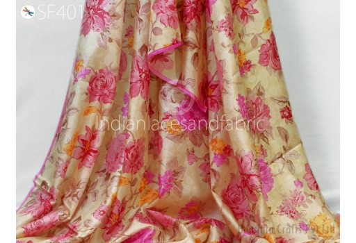 Sewing Crafting Pure Habotai Silk by the yard Woman Saree Fabric Wedding Dress Costumes Bridal Blouses Hair Crafts Scarf’s Printed Silk