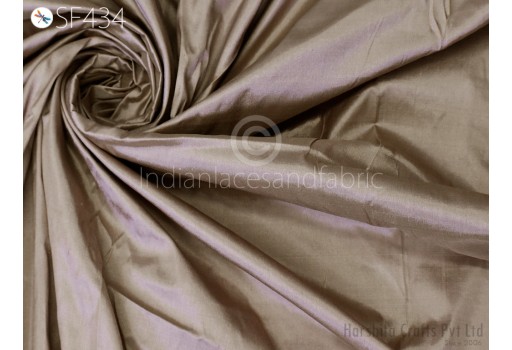 80gsm Silk Fabric by the yard Indian Cedar Brown Pure Plain Silk Wedding Dress Bridesmaid Costume Party Dresses Drapery Crafting Sewing