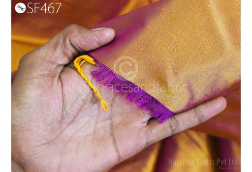 80gsm Indian Iridescent Yellow Purple Pure Silk Fabric by the yard Soft Silk Curtains Scarves Costume Apparel Wedding Evening Dresses Dolls