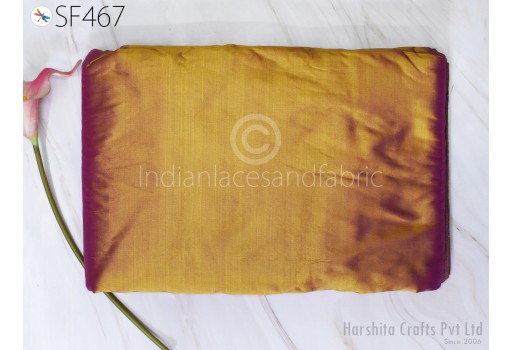 80gsm Indian Iridescent Yellow Purple Pure Silk Fabric by the yard Soft Silk Curtains Scarves Costume Apparel Wedding Evening Dresses Dolls
