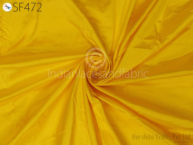 80gsm Yellow Indian Mulberry Silk Fabric by the yard Yellow Silk Scarf Home Decor Curtain Costumes Apparel Wedding Dress Pillowcase Sewing Crafting