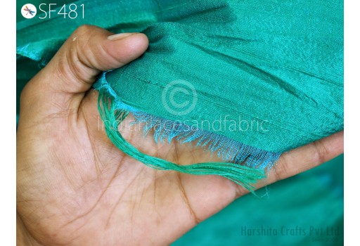 Pure Emerald Green Dupioni Silk Raw fabric by the Yard Indian Wedding Bridesmaid Dress Crafting Sewing Pillowcases Costume Upholstery