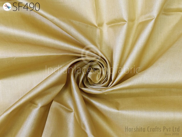 Wild Natural Handmade Pure Tussar Silk Fabric by the yard Indian Plain Raw Silk Peace Silk Tussah Natural Wedding Dress Material