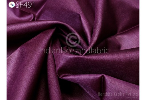 Wine Handmade Pure Tussar Silk Fabric by the yard Indian Plain Raw Silk Wild Natural Fabric Peace Silk Tussah Wedding Dress Material
