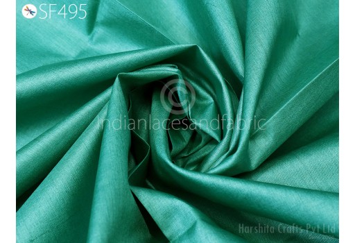 Persian Green Plain Raw Silk Fabric by the yard Indian Wild Natural Handmade Peace Silk Tussah Wedding Dress Material Pure Tussar Silk 
