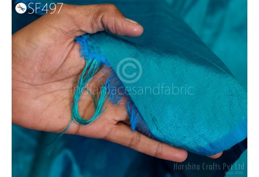 Iridescent Blue Pure Dupioni Fabric Yardage Home Decor Wedding Dresses Indian Raw Silk Dupion Crafting Sewing Upholstery Drapery