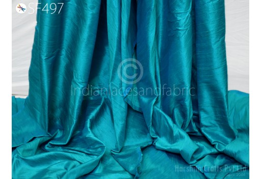 Iridescent Blue Pure Dupioni Fabric Yardage Home Decor Wedding Dresses Indian Raw Silk Dupion Crafting Sewing Upholstery Drapery