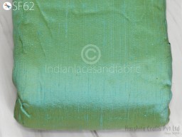 Two tone mint gold pure dupioni by the yard indian raw silk blouses table runner pillow table covers lamp shades wall covering festive wear for lehengas fabric