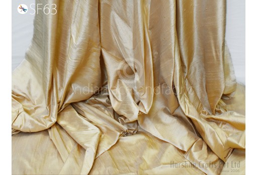 Beige pure dupioni raw silk by the yard Indian fabric wedding dresses cushions cover blouses costumes home décor sewing accessories fabric