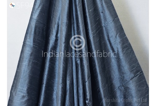 Steel blue pure dupioni by the yard Indian raw silk wedding dress costume sewing crafting cushion covers drapery curtains upholstery