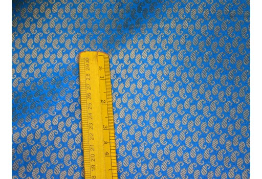Blue jacquard fabric by the yard Indian banarasi brocade footwear material hat making cushion cover home décor table runner blended silk fabric
