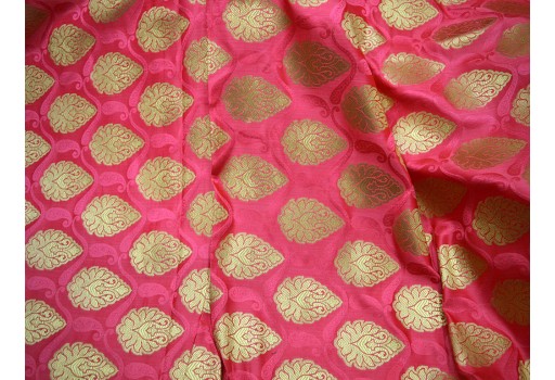 Benarasi Blended Silk Golden Ruby Red Brocade By The Yard Occasion Curtain Making Material Outdoor Hair Crafting bridal lehenga Tops Fabric Scrap Booking Projects Brocade