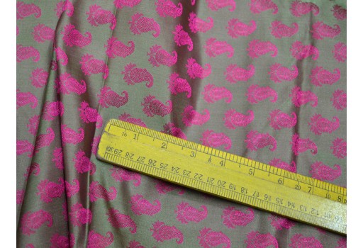 Indian silk fabric blended olive green brocade by the yard headband material banarasi jacket fabric dress bow tie making brocade home furnishing skirts cushion cover