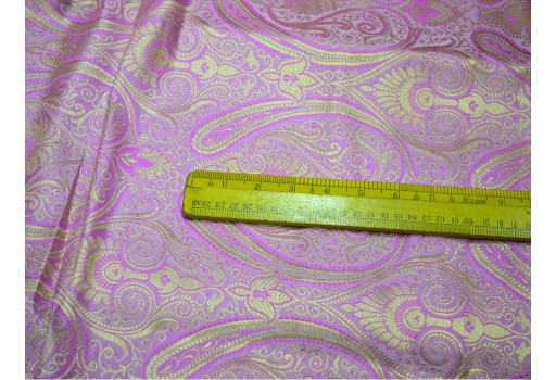 Banarasi Silk Illustrate Golden Design Fabric Lilac Brocade By The Yard Online Evening Dress boutique material Mat Making Furniture Cover Clutches Fabric Bow Tie Brocade
