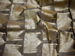 Grayish Brown and Gold Banarasi Silk Brocade by the Yard Wedding Dresses boutique material Crafting Sewing Costume Home Décor Jacket Curtains sewing accessories