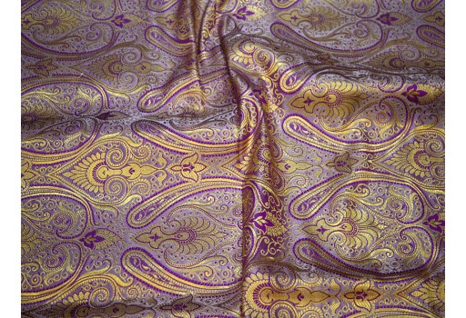 Orchid Brocade by the Yard Wedding Dress Fabric Banarasi Blended Silk Table Runners Cushion Covers Crafting Sewing Home Décor gown making festive wear clothing accessories