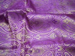 Purple Brocade By The Yard Wedding Dress Fabric Banaras Blended Silk Evening Jacket Curtains Home Décor Cushion Covers Costume sewing accessories