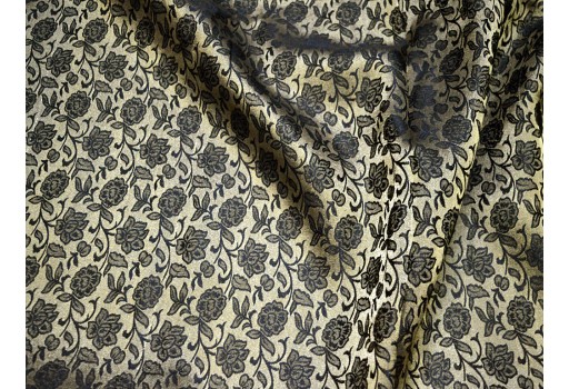 Black Costume Fabric Indian Art Silk Banarasi By The Yard Brocade Wedding Dress Material Jacquard Fabric Cushion Covers Home Décor clothing accessories