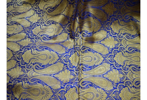 Royal Blue Sewing Crafting Indian Banarasi Brocade By The Yard Wedding Dress Bridal Dress Material Skirts Cushions fashion blogger cushion covers making Fabric