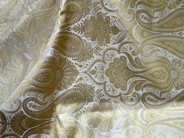 Champagne Sewing Crafting Indian Banarasi Brocade By The Yard Wedding Dress Bridal Dress Material Skirts Cushions Covers Home Décor Brocade clothing accessories