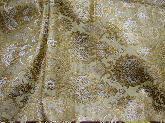 Lemon Yellow and Gold Banarasi Silk Wedding Dress Making Brocade by the yard Sewing Material Costume Crafting Drapery Pillow Cushion Cover home furnishing fabric