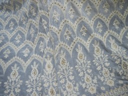Embroidered Ivory Georgette Sequins Fabric Wedding Dress Indian Sequin Saree Crafting Sewing Costumes Dye-Able Chikankari Floral Bridesmaid Lehenga Dresses Fabric