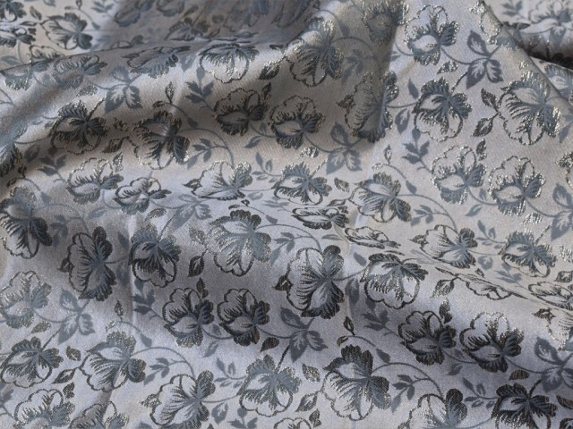 54'' Indian grey brocade by the yard fabric boutique material craft supplies wedding dress bridesmaid lehenga blouses sherwani clothing accessories cushion covers fabric