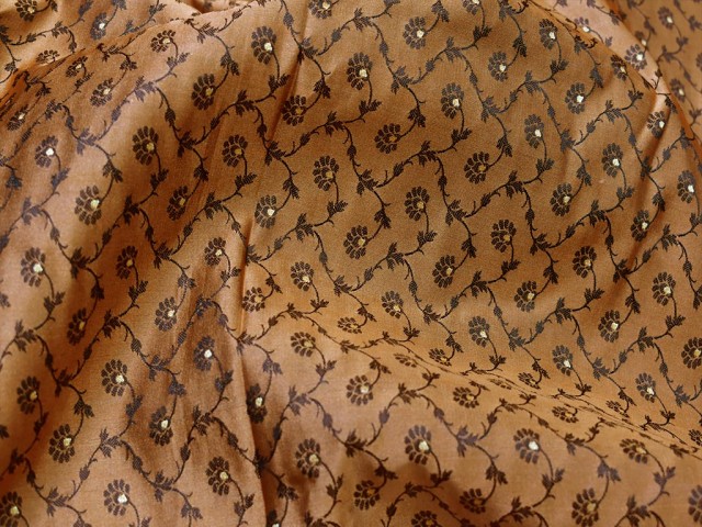 Brown Indian Brocade Sold By The Yard Fabric Boutique Material Craft Supplies Wedding Lehenga Blouses Sherwani Clothing Accessories Cushion Covers Fabric