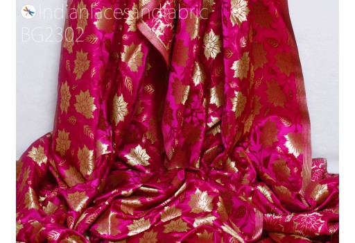 Indian Blended Banarasi Bridal Lehenga Brocade Fabric By The Yard Cushions Home Decor Table Runner Sewing Costume Wedding Dress Skirts Blouses DIY Crafting Fabric