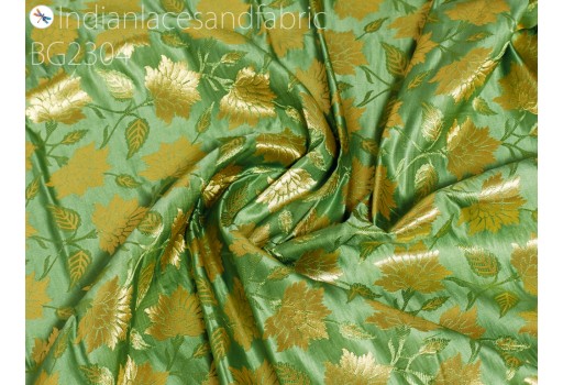 Indian Wedding Dress Costume Brocade Fabric By The Yard Blended Banarasi Bridal Lehenga Cushions Home Decor Table Runner Sewing DIY Crafting Clutches Blouses Fabric