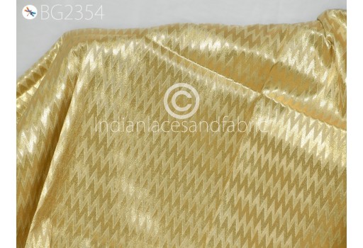 1.5 Meter Indian Beige Brocade Blended Silk Chevron Weaving Wedding Dress Sewing Accessories Costume Crafting Drapery Cushion Covers Fabric