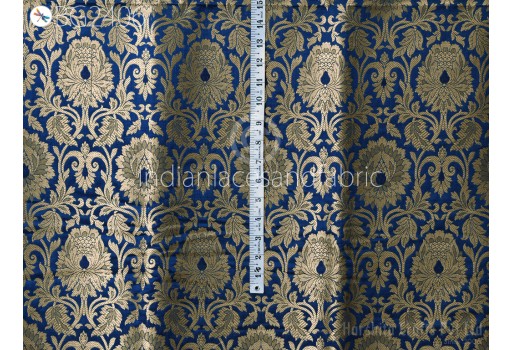 Home Décor Banarasi Brocade by the Yard Indian Dress material for Wedding Dresses Costumes Sewing Crafting Cushion Covers Blended Fabric